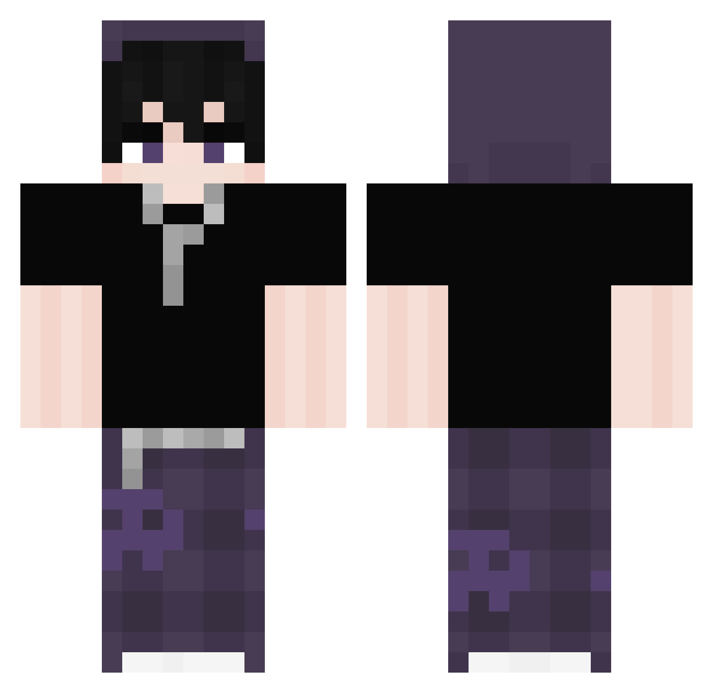 Poteck Minecraft skin, front and back view
