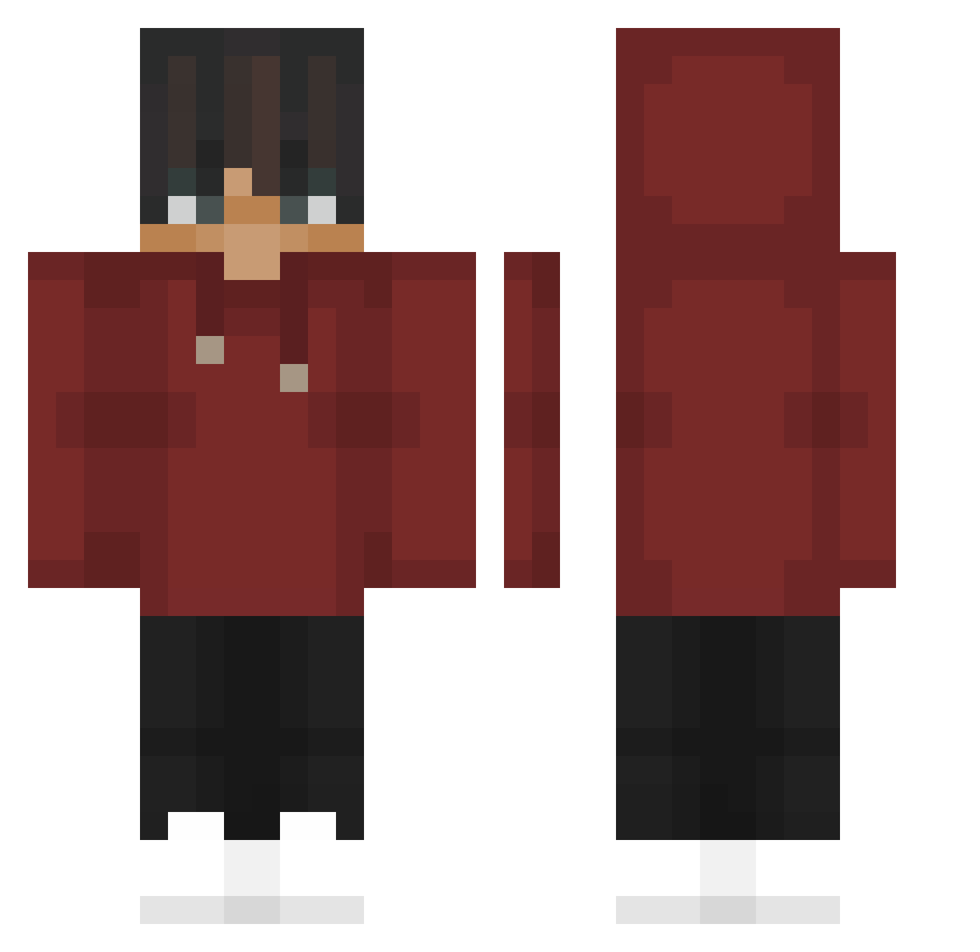 RoyalistiqFanboy Minecraft skin, front and back view