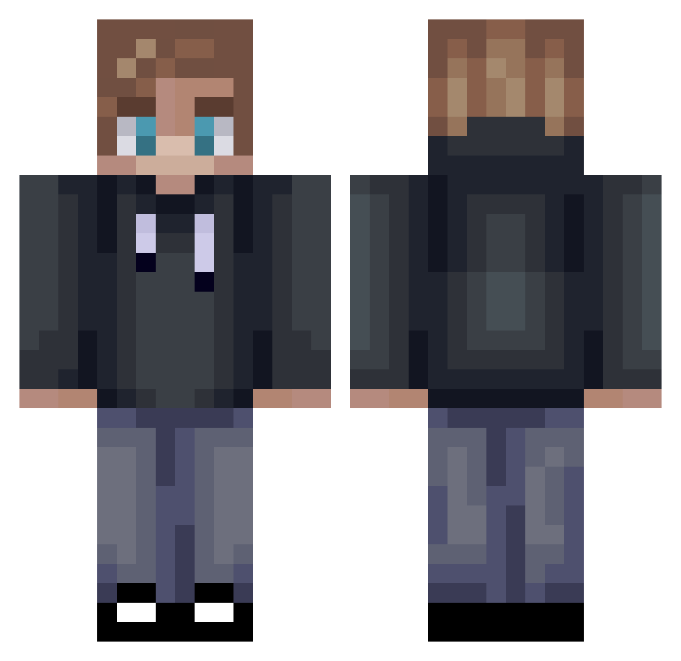 Elidjorr Minecraft skin, front and back view