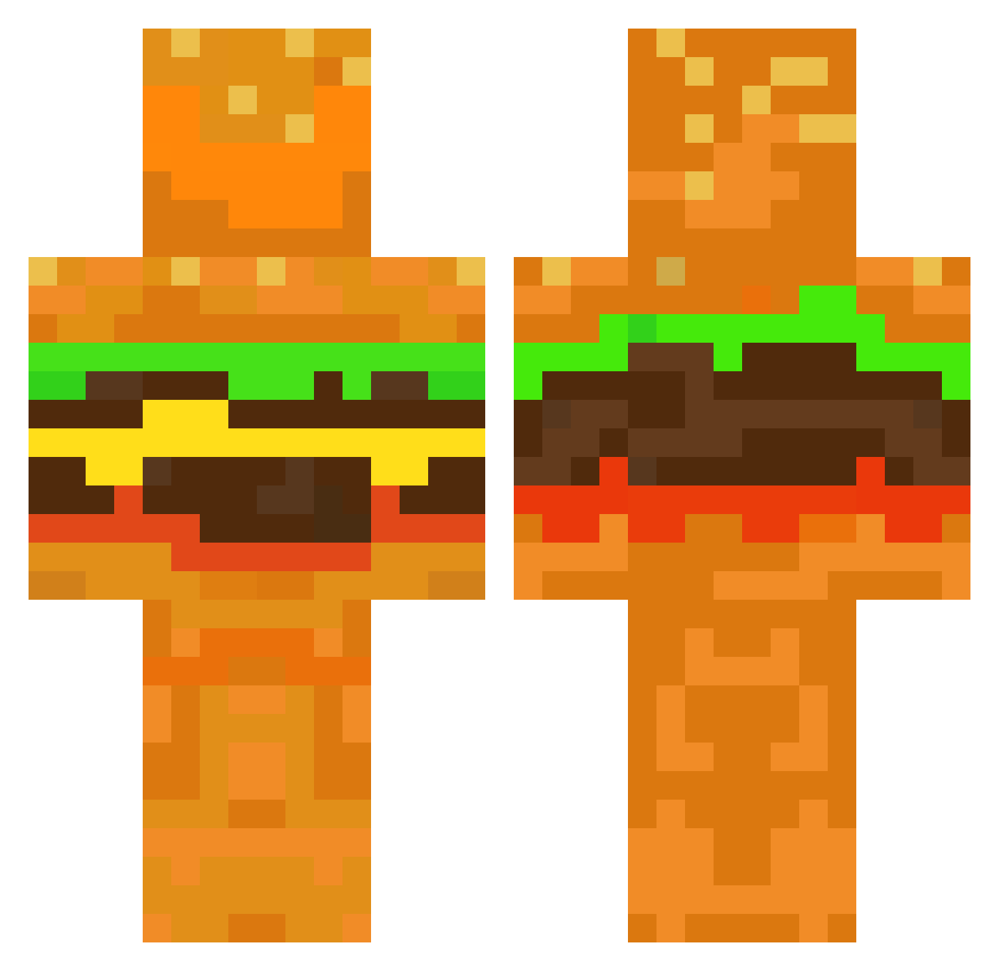 ILIKEHAMBURBER Minecraft skin, front and back view