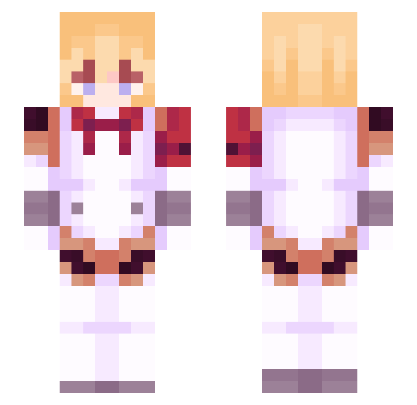 Notsuperxx Minecraft skin, front and back view