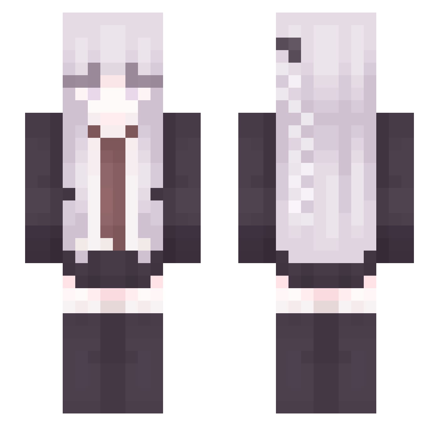 XasthurWithin Minecraft skin, front and back view