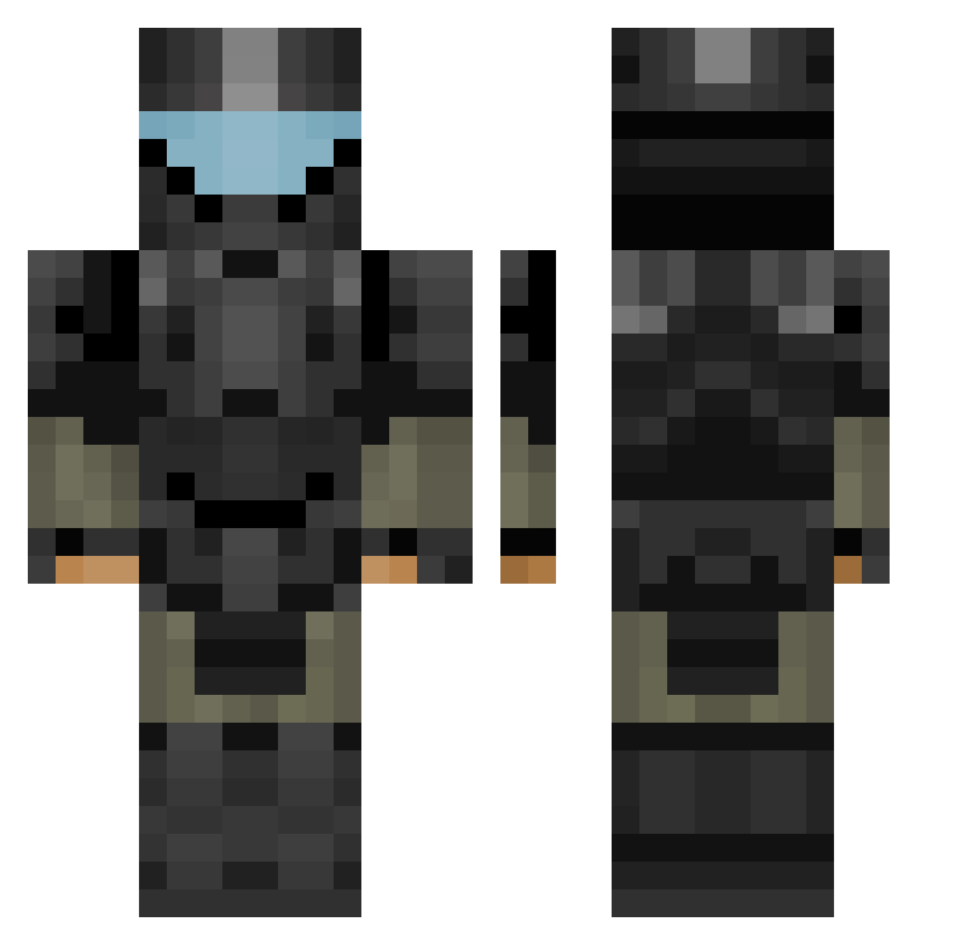 Shushio Minecraft skin, front and back view