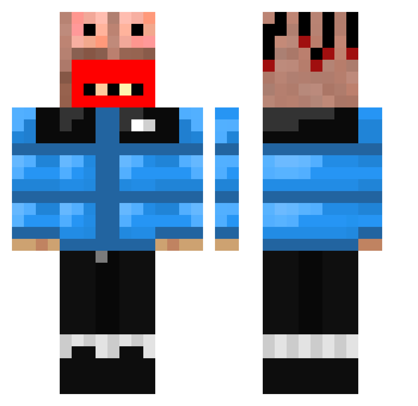 YAMAAAAAAAAAAAA Minecraft skin, front and back view