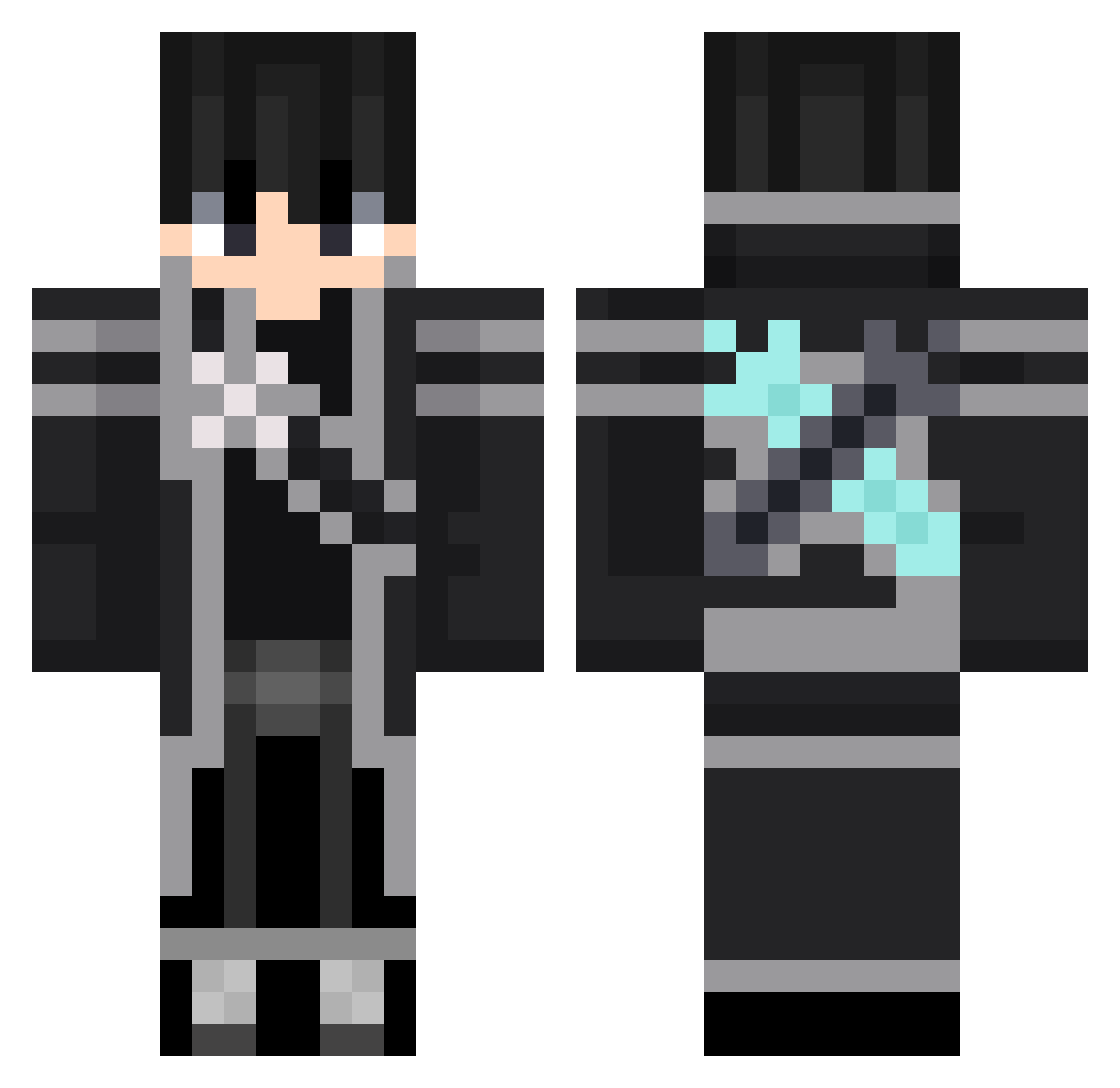 Yukazq Minecraft skin, front and back view