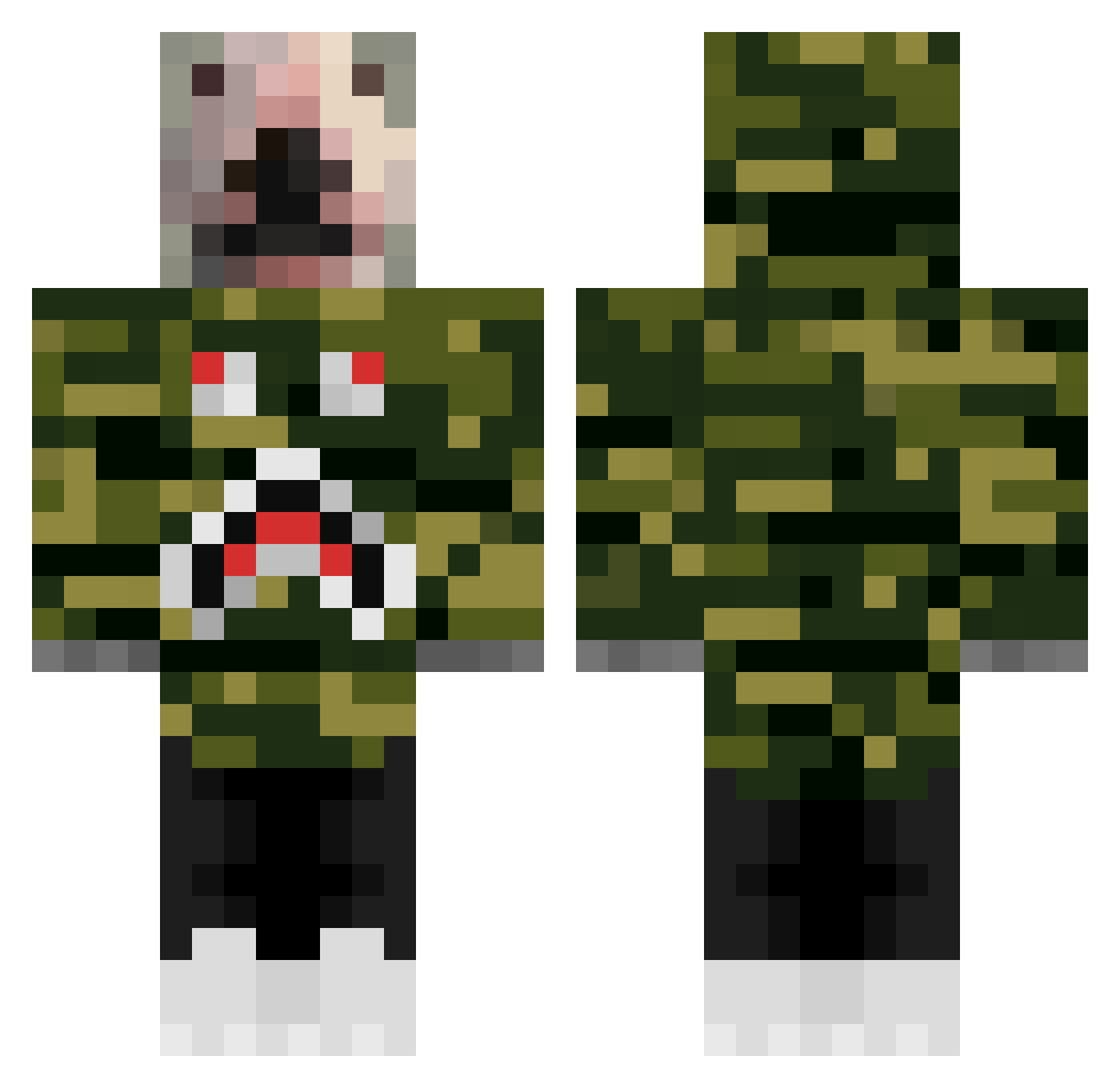 Tarlqn Minecraft skin, front and back view