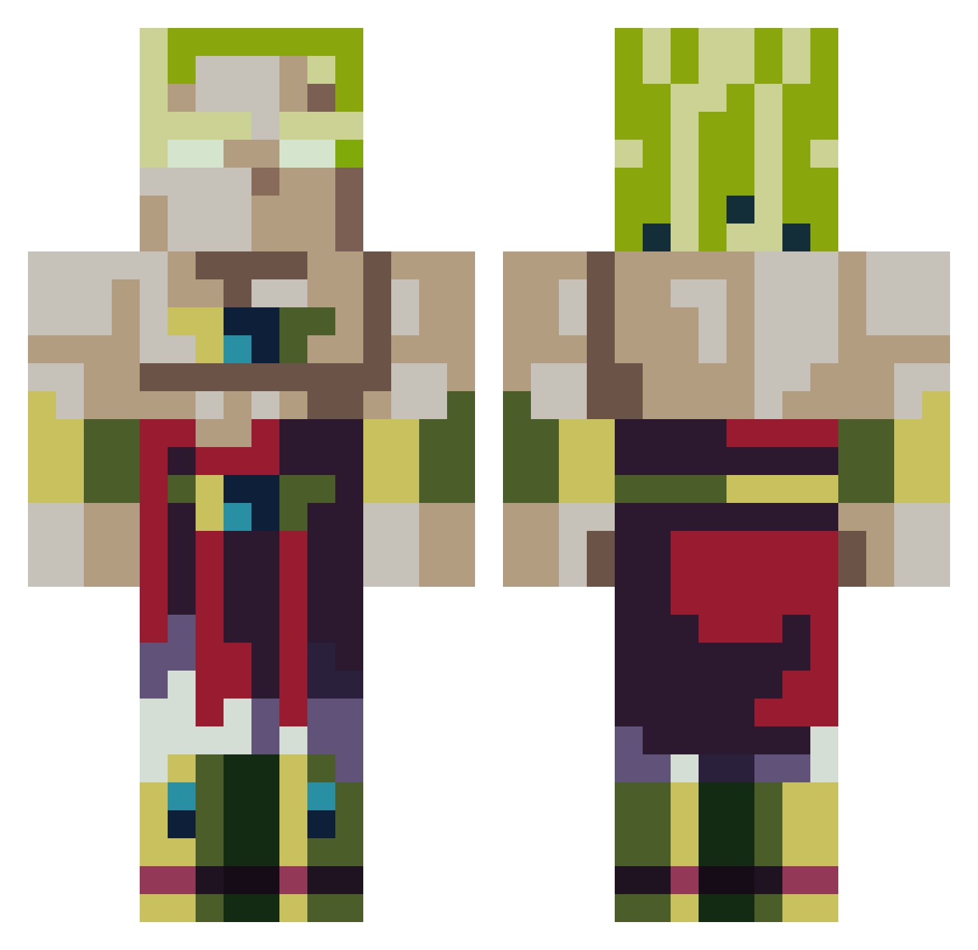 RadiantFoal4968 Minecraft skin, front and back view