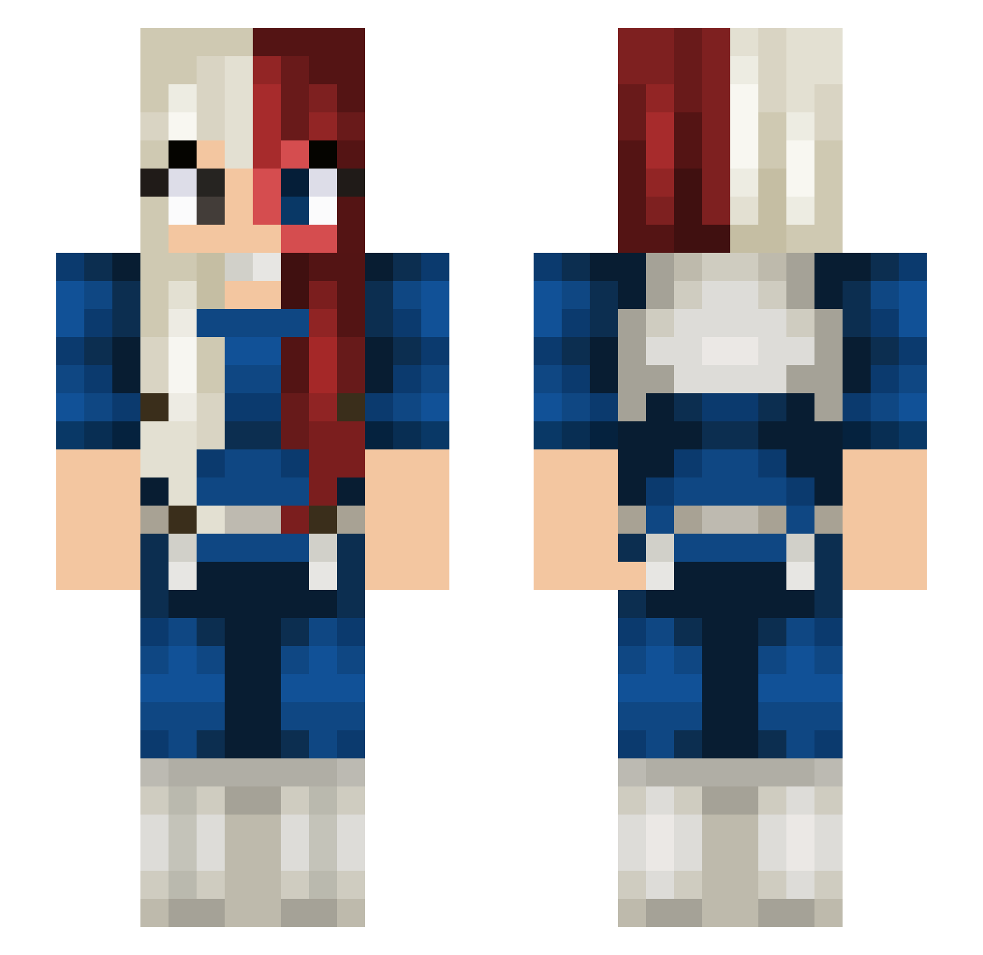 nymean Minecraft skin, front and back view