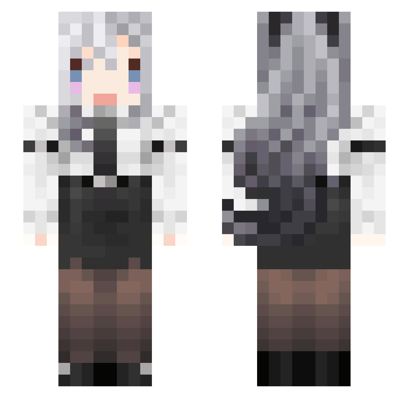 Hikage401 Minecraft skin, front and back view