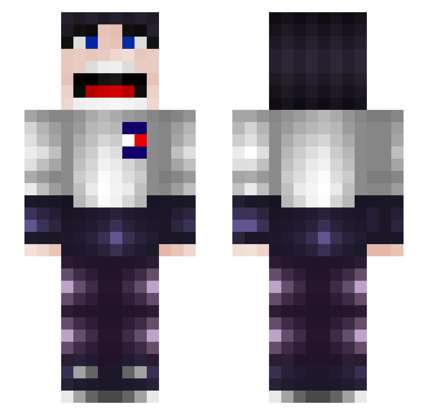 DaddyYourFather Minecraft skin, front and back view