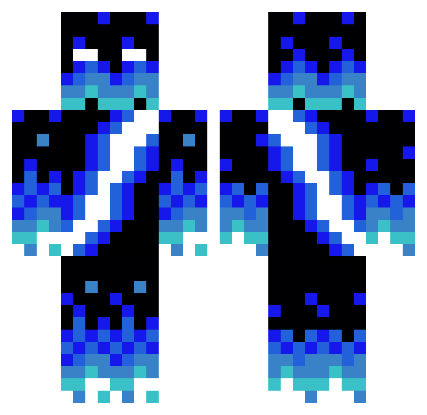 Faniis Minecraft skin, front and back view