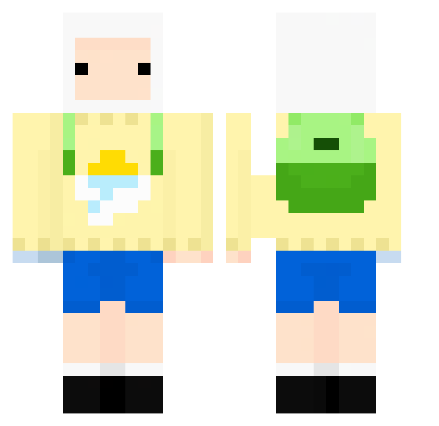 nahuelBEAST Minecraft skin, front and back view