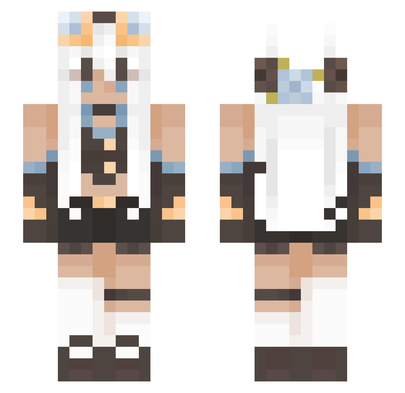 justbrooke2 Minecraft skin, front and back view