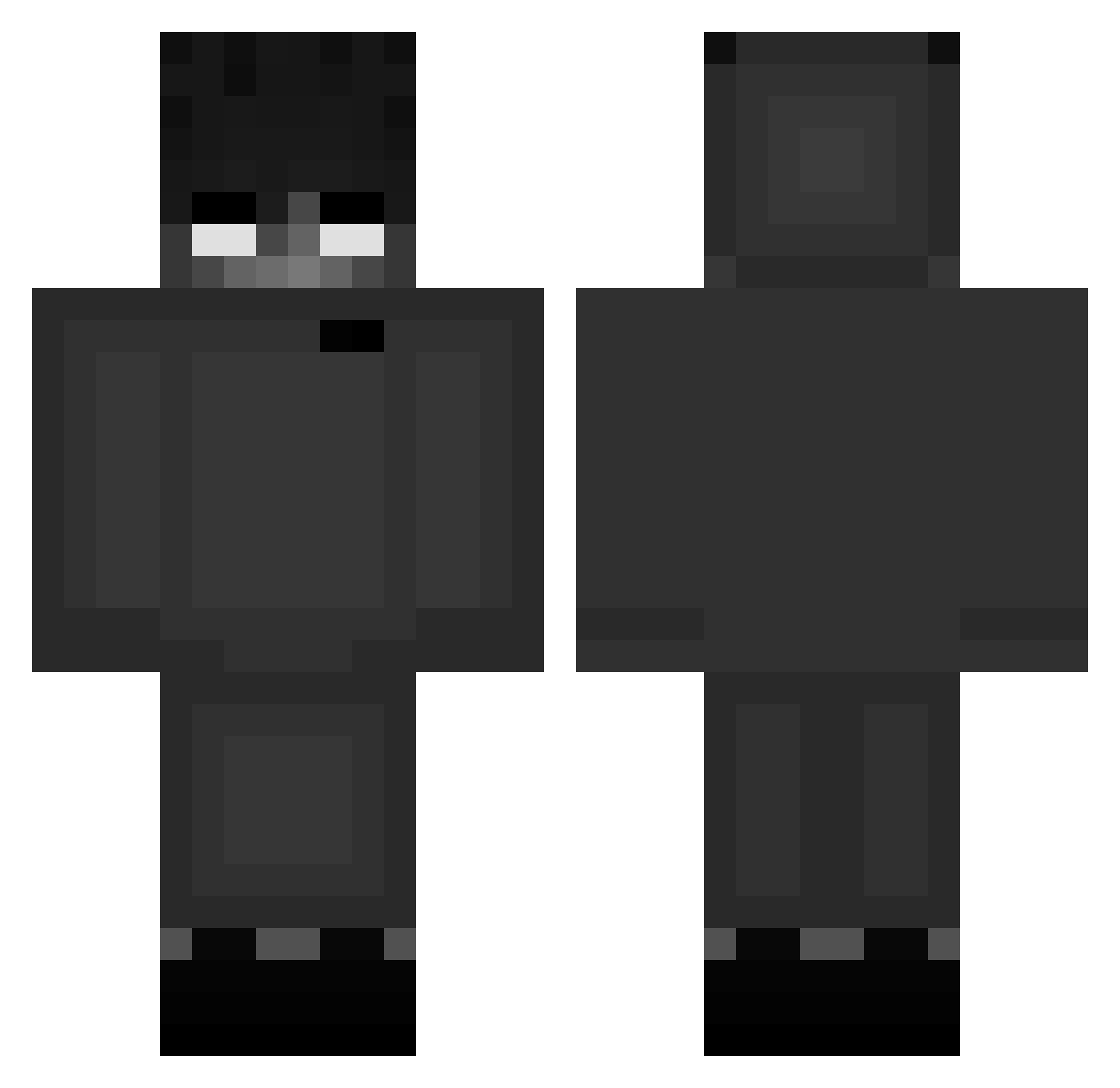yMoku Minecraft skin, front and back view