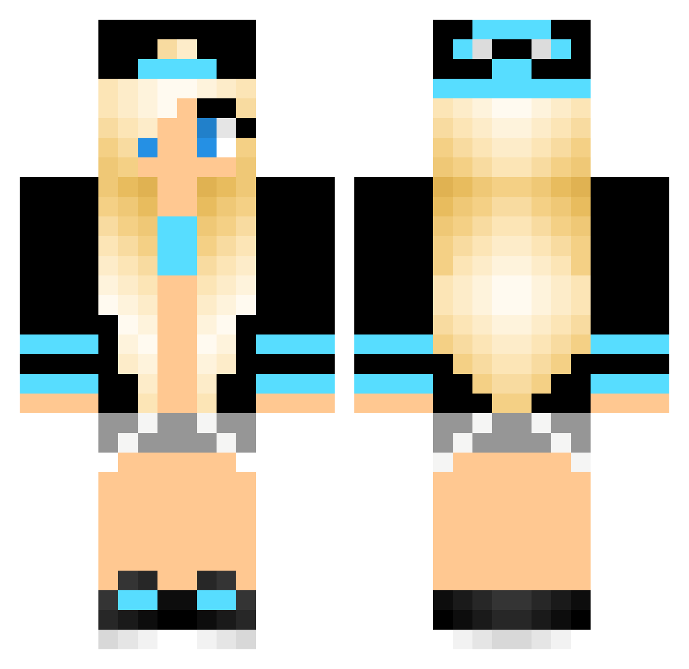 Helenka Minecraft skin, front and back view