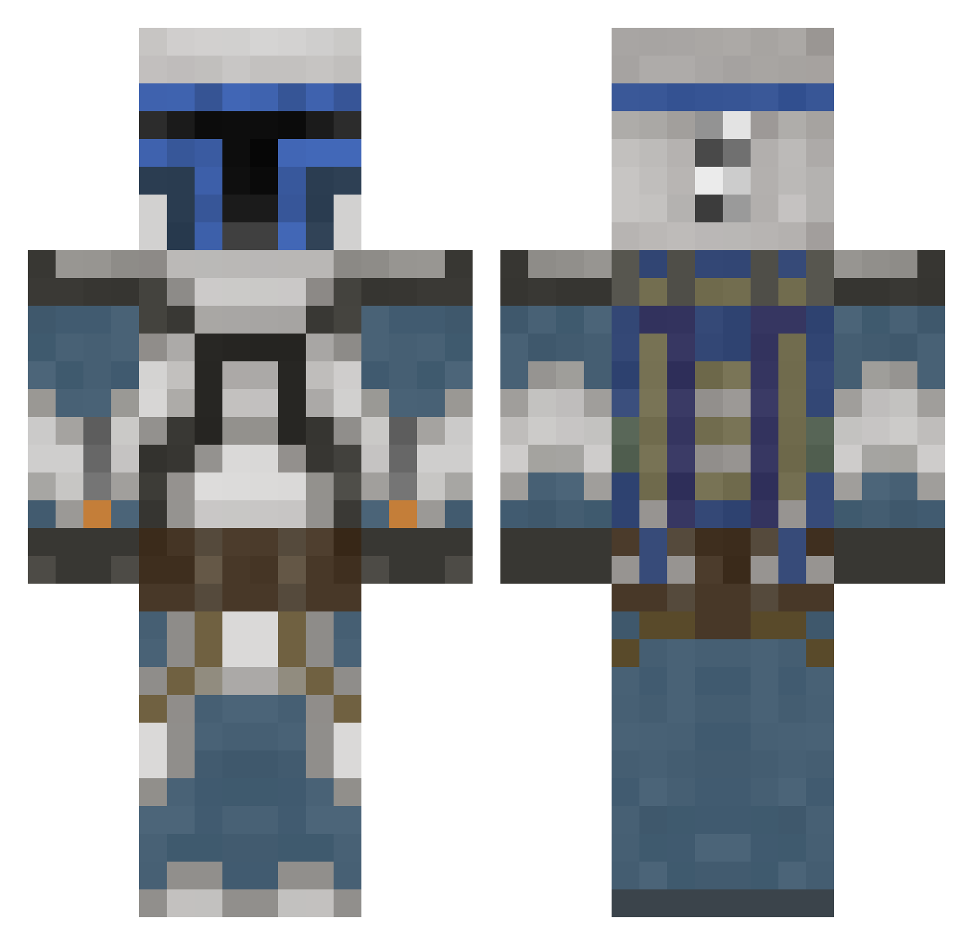 Weirmacht Minecraft skin, front and back view