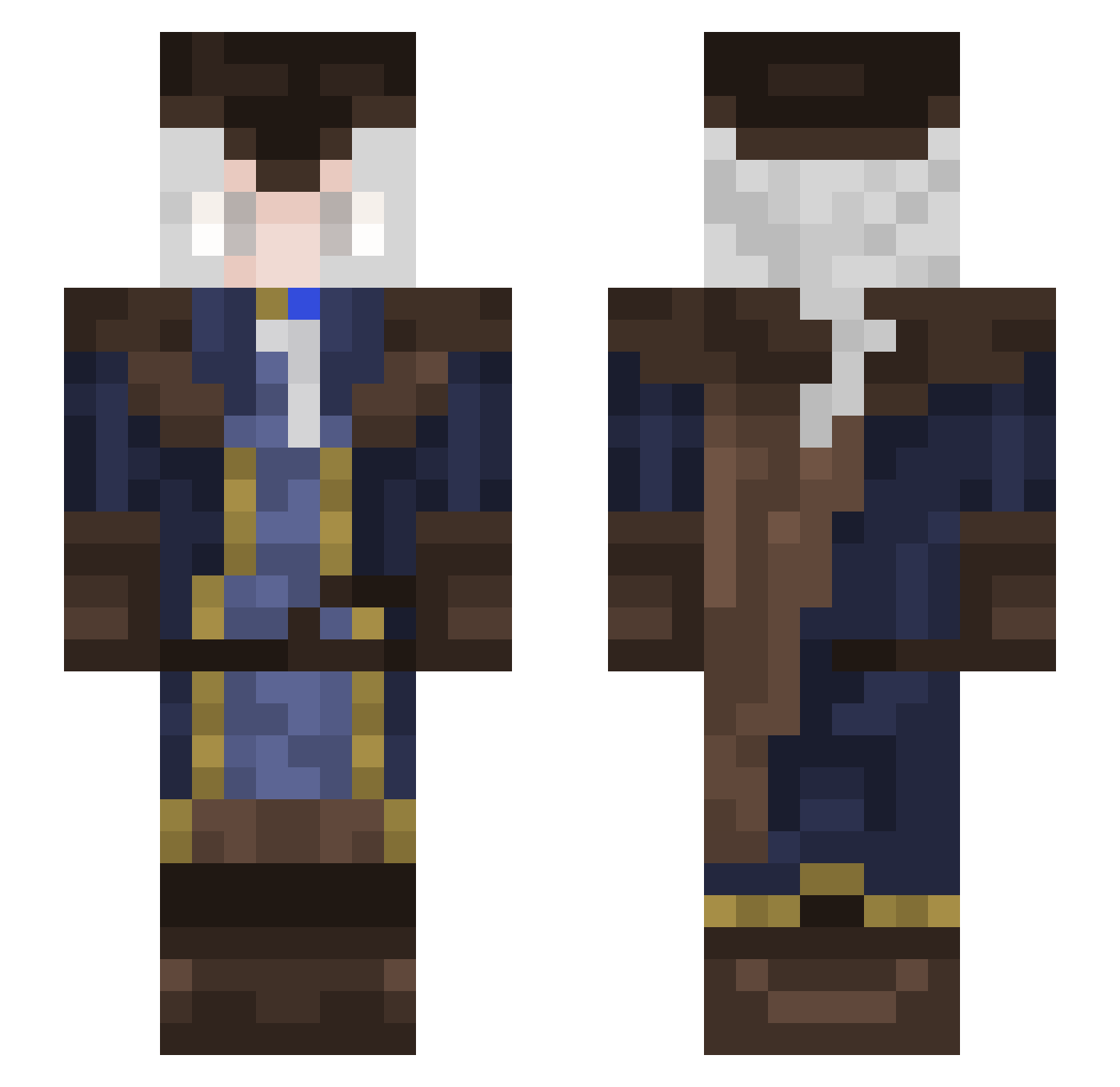 0Kingfish0 Minecraft skin, front and back view
