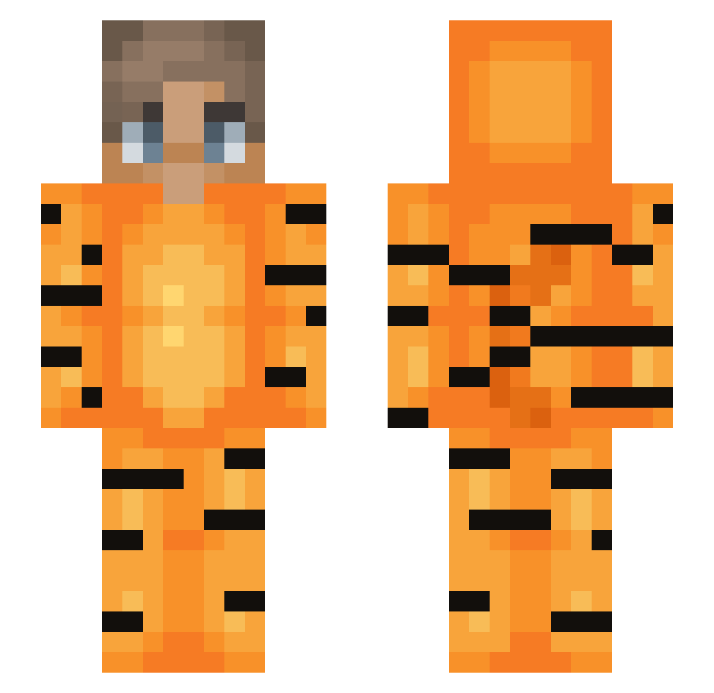 skelp Minecraft skin, front and back view