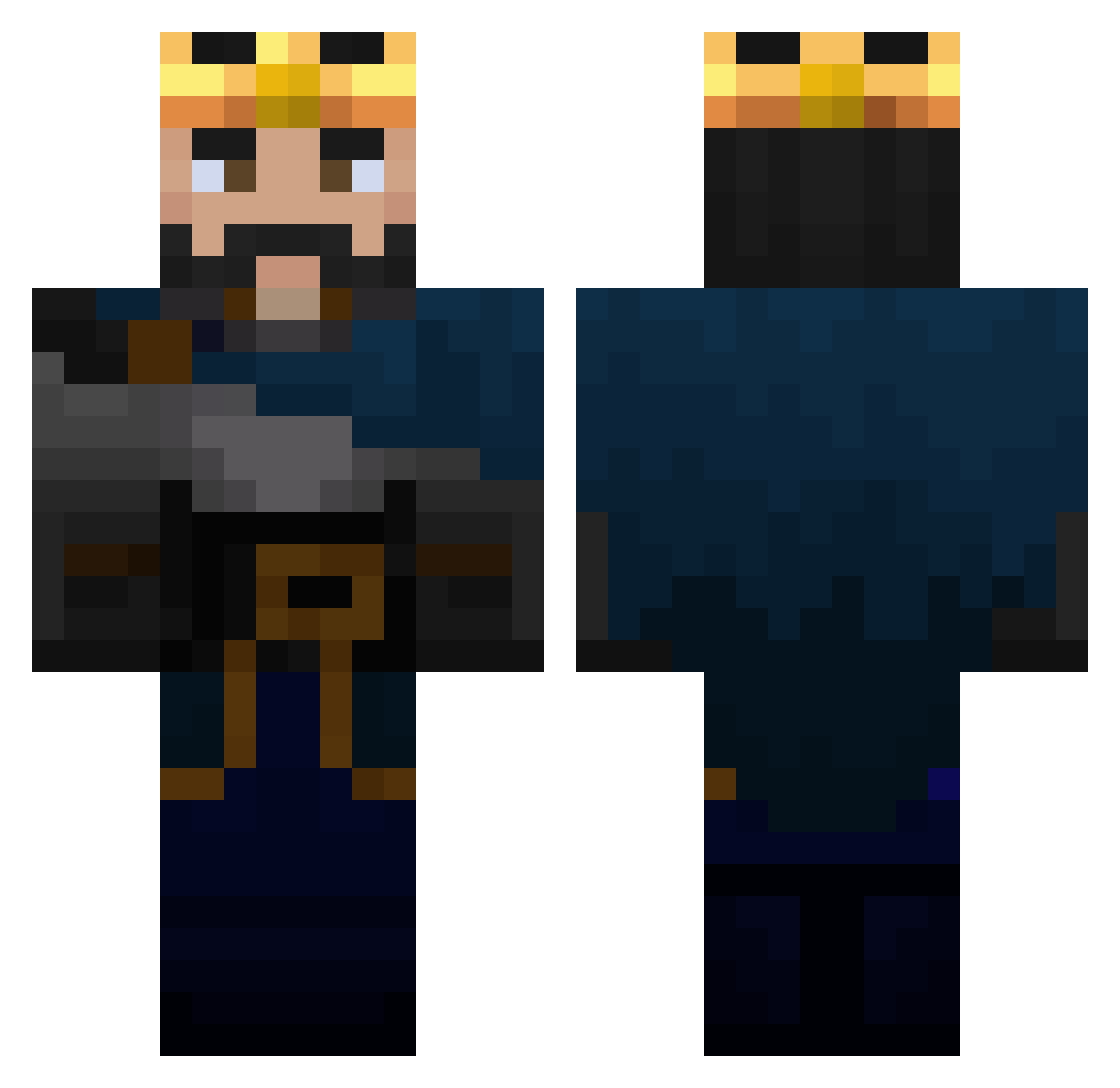 Roi_Alto Minecraft skin, front and back view