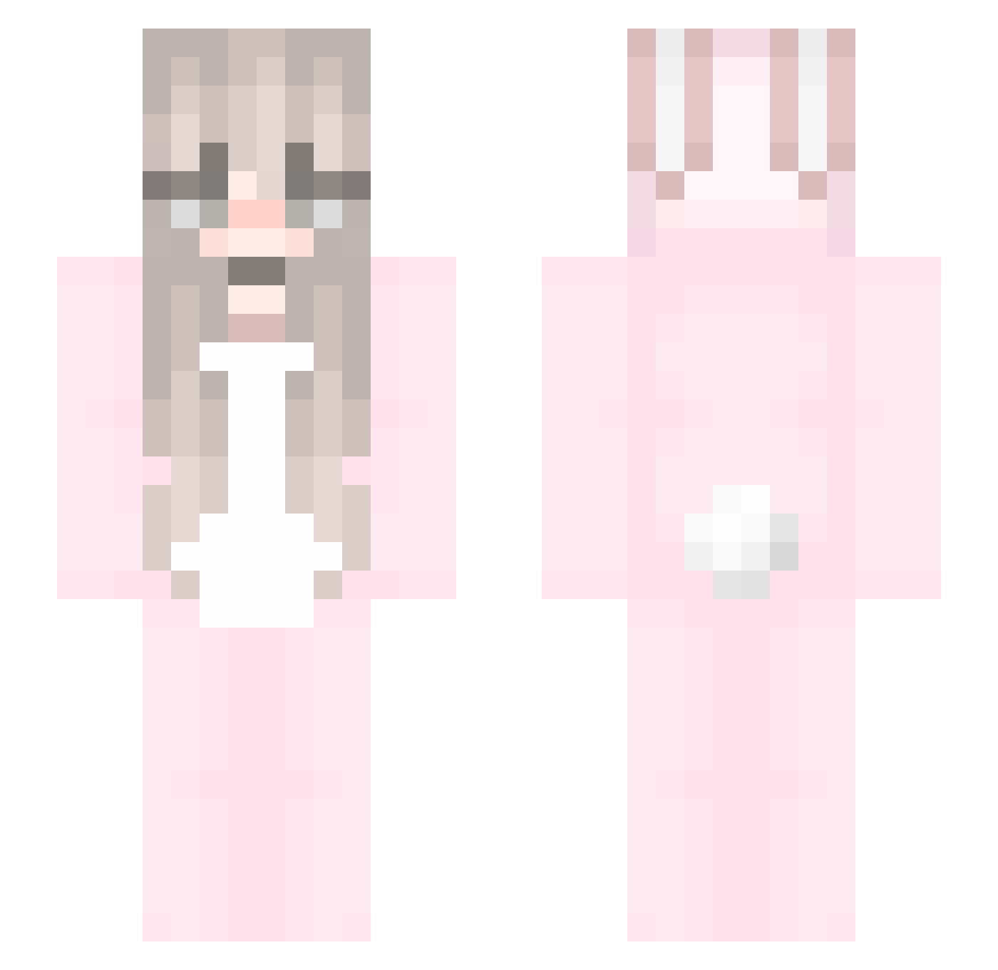 UnicornWifi Minecraft skin, front and back view