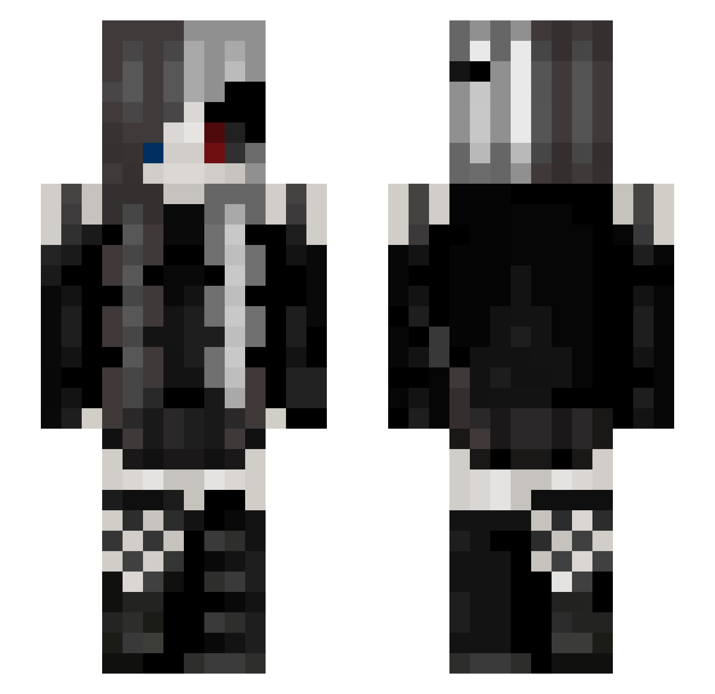 junefails Minecraft skin, front and back view