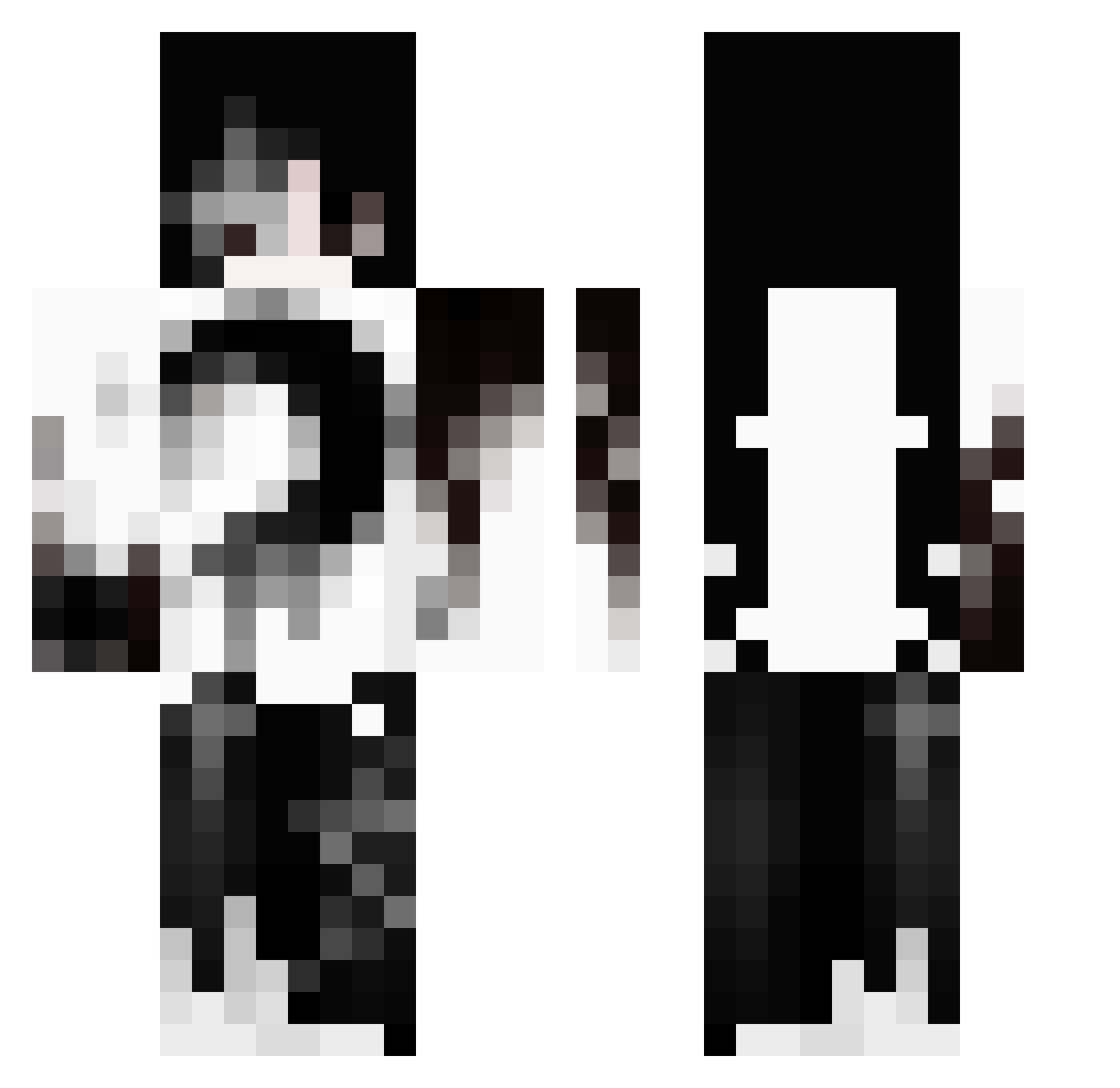 Spacs Minecraft skin, front and back view