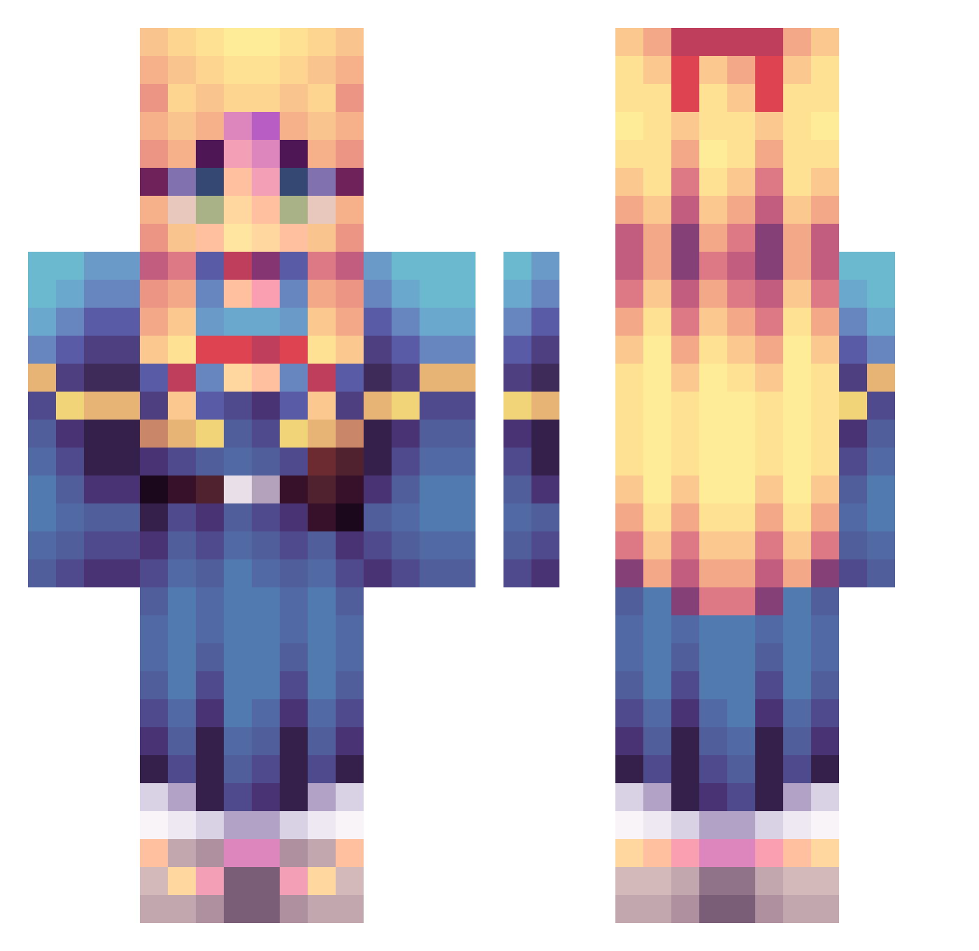 SailorPaint Minecraft skin, front and back view