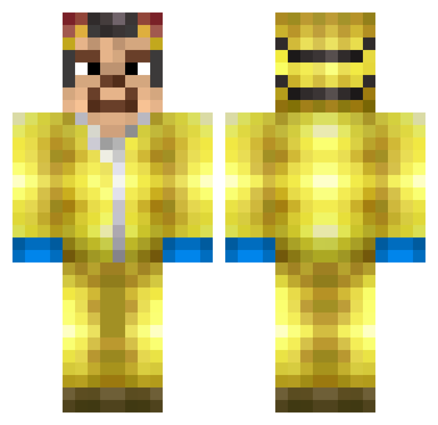 woltrrwhite Minecraft skin, front and back view