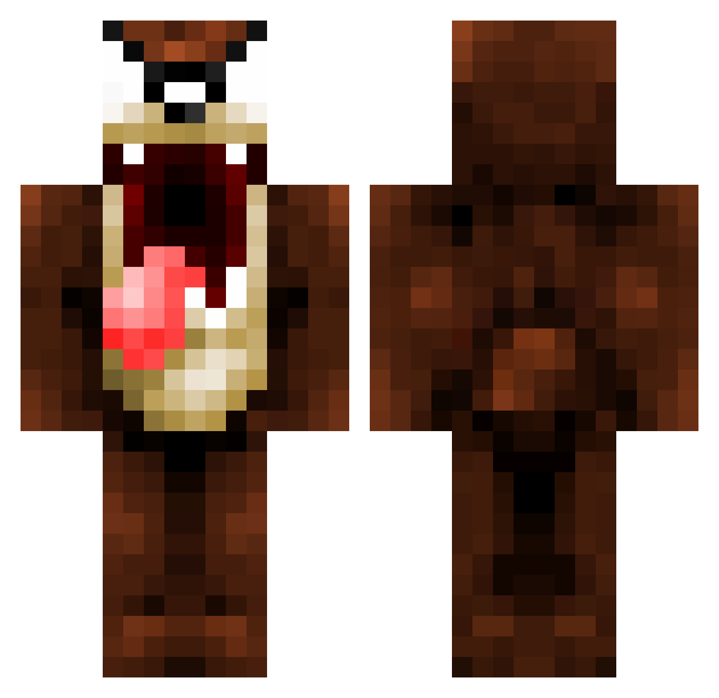 compactor Minecraft skin, front and back view