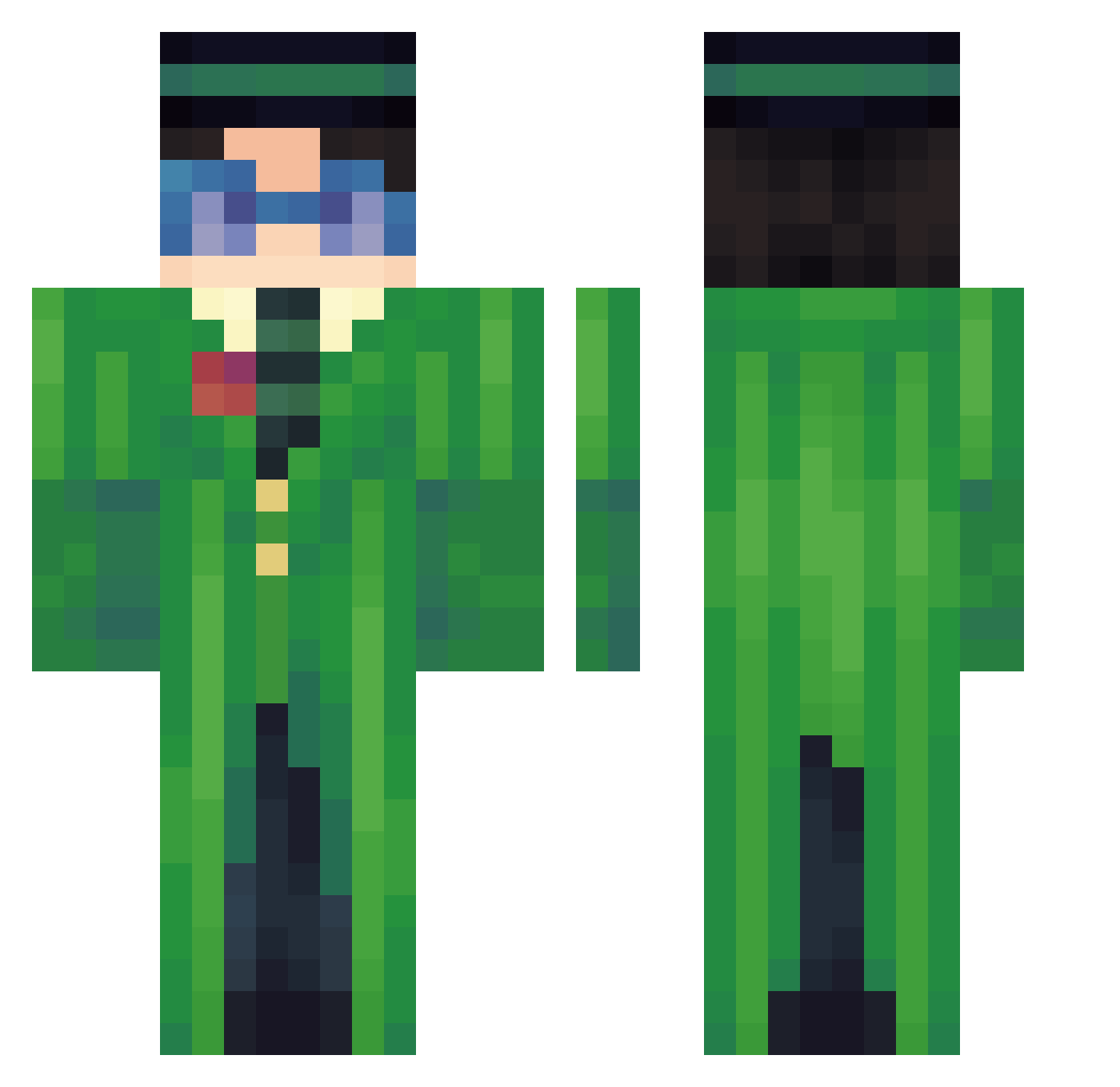 TahitianPvP987 Minecraft skin, front and back view