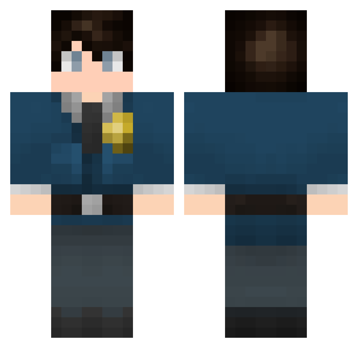 RaRoZ Minecraft skin, front and back view