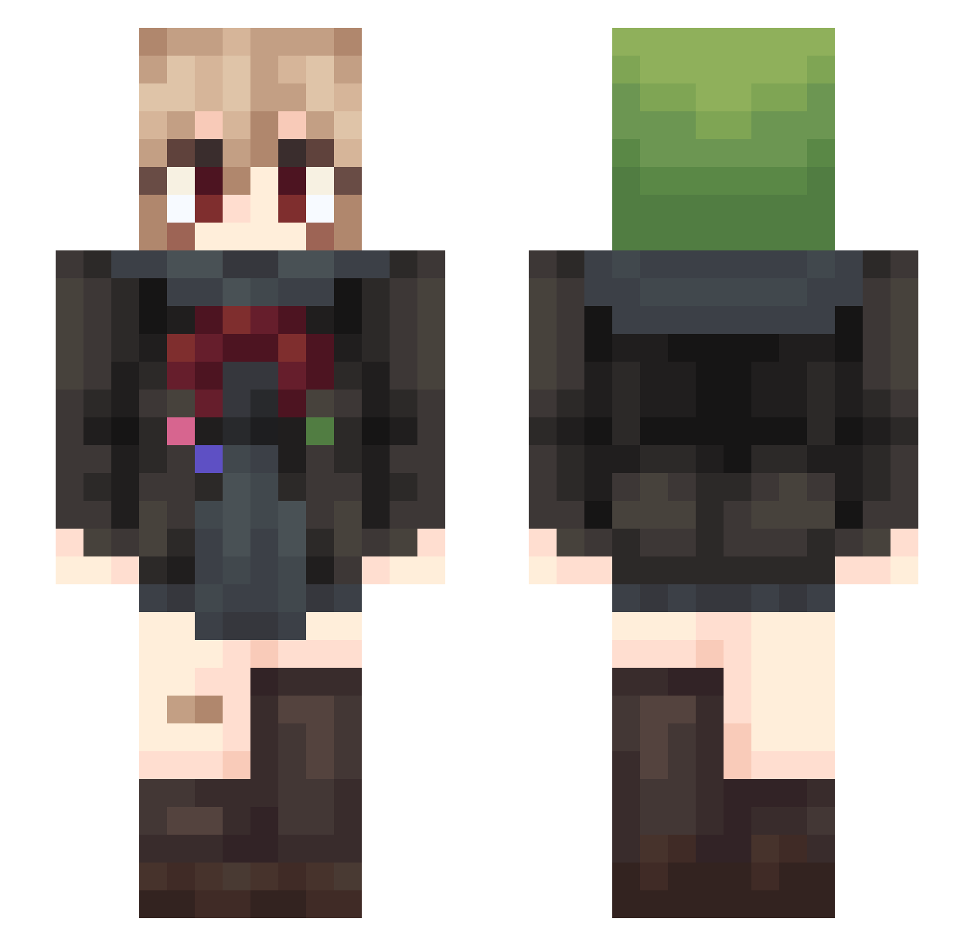 TaffyNyan Minecraft skin, front and back view