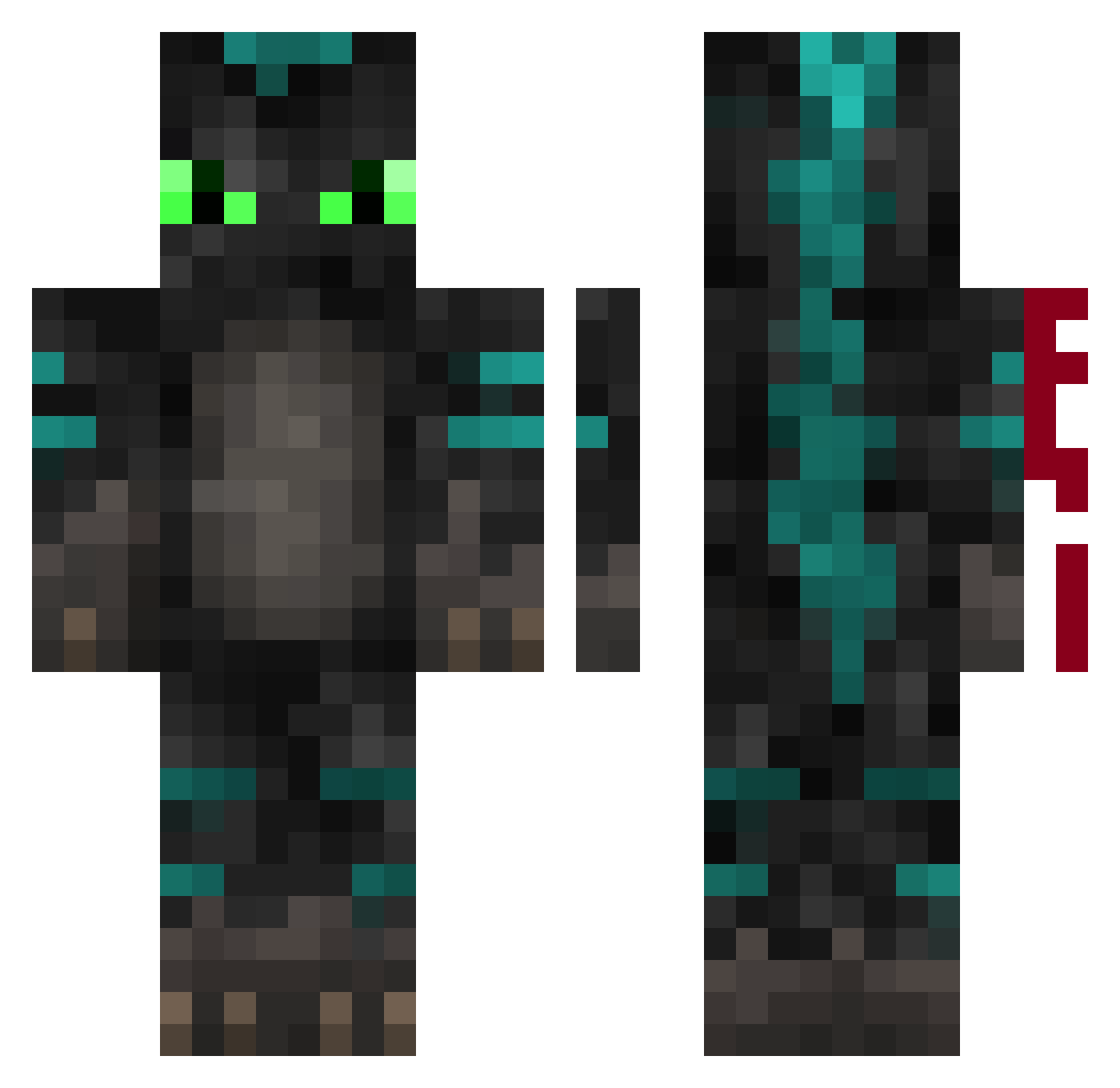 M33SVV Minecraft skin, front and back view