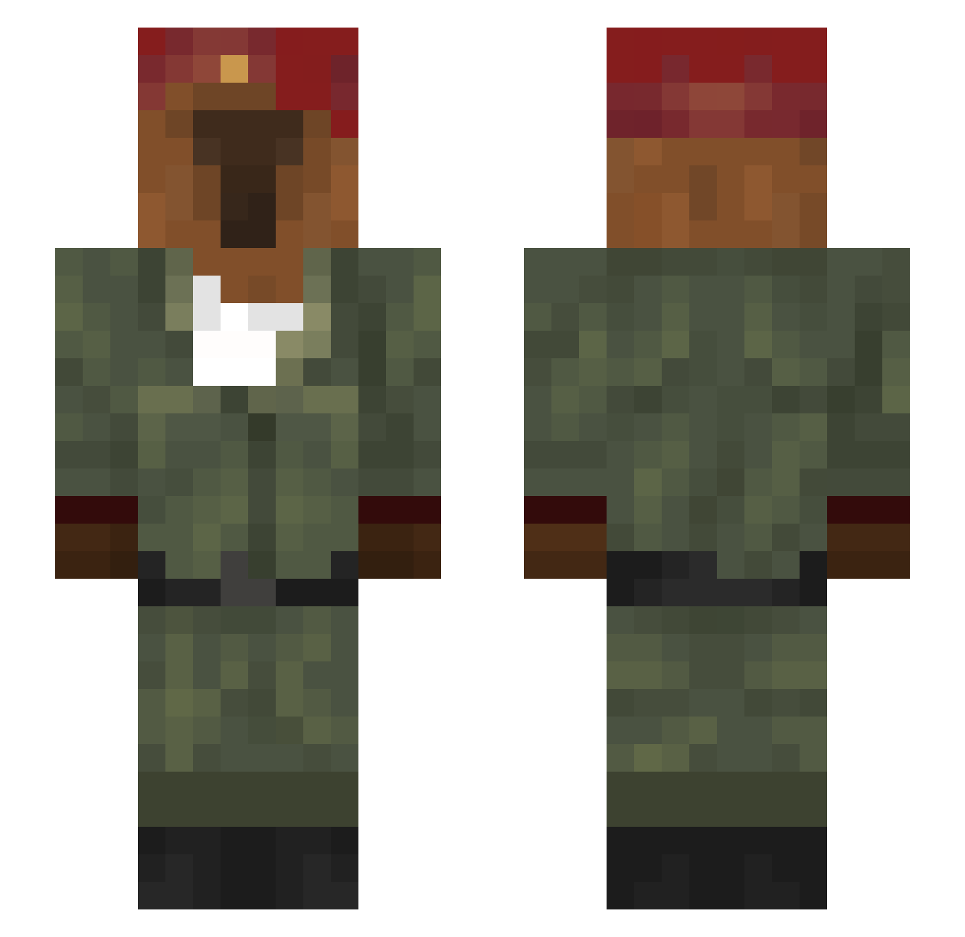CarotteMendoza Minecraft skin, front and back view