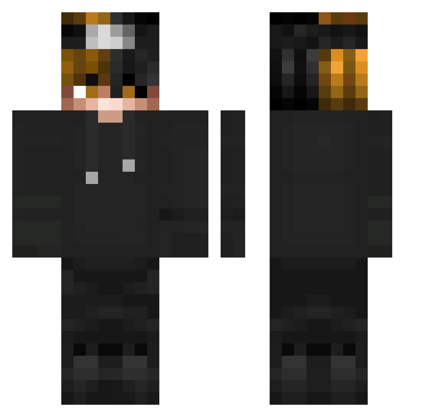 xCleqrElite Minecraft skin, front and back view