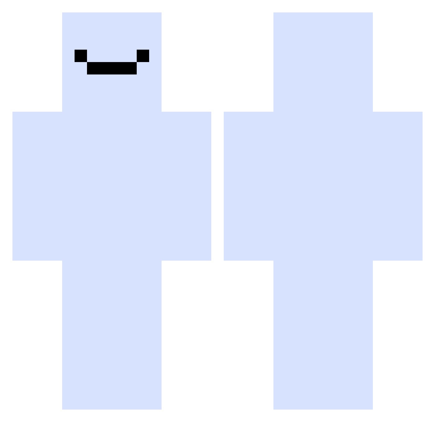 quiqc Minecraft skin, front and back view