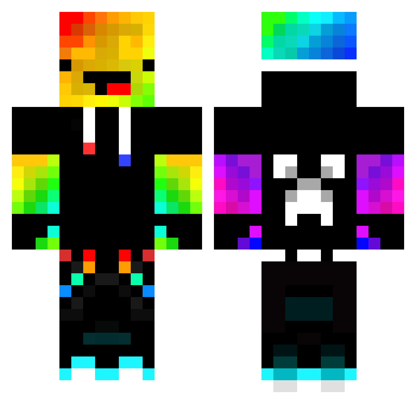 Yopper1 Minecraft skin, front and back view