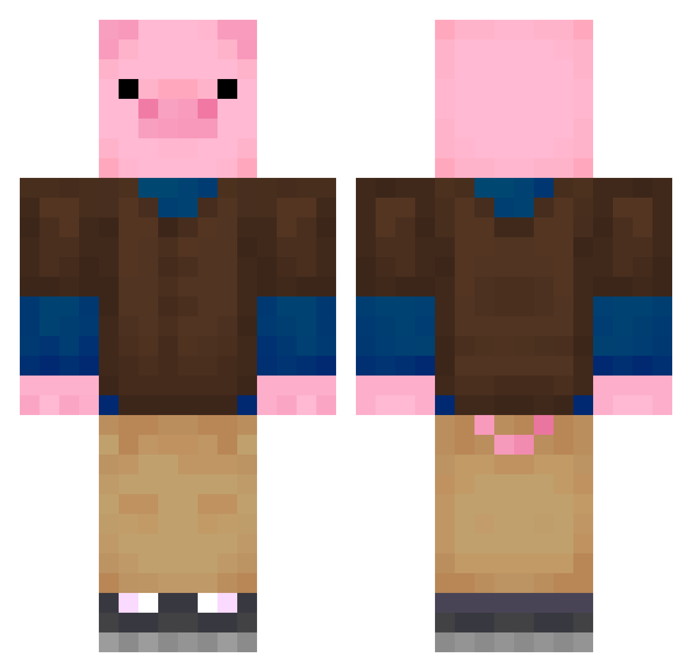 yyanni Minecraft skin, front and back view