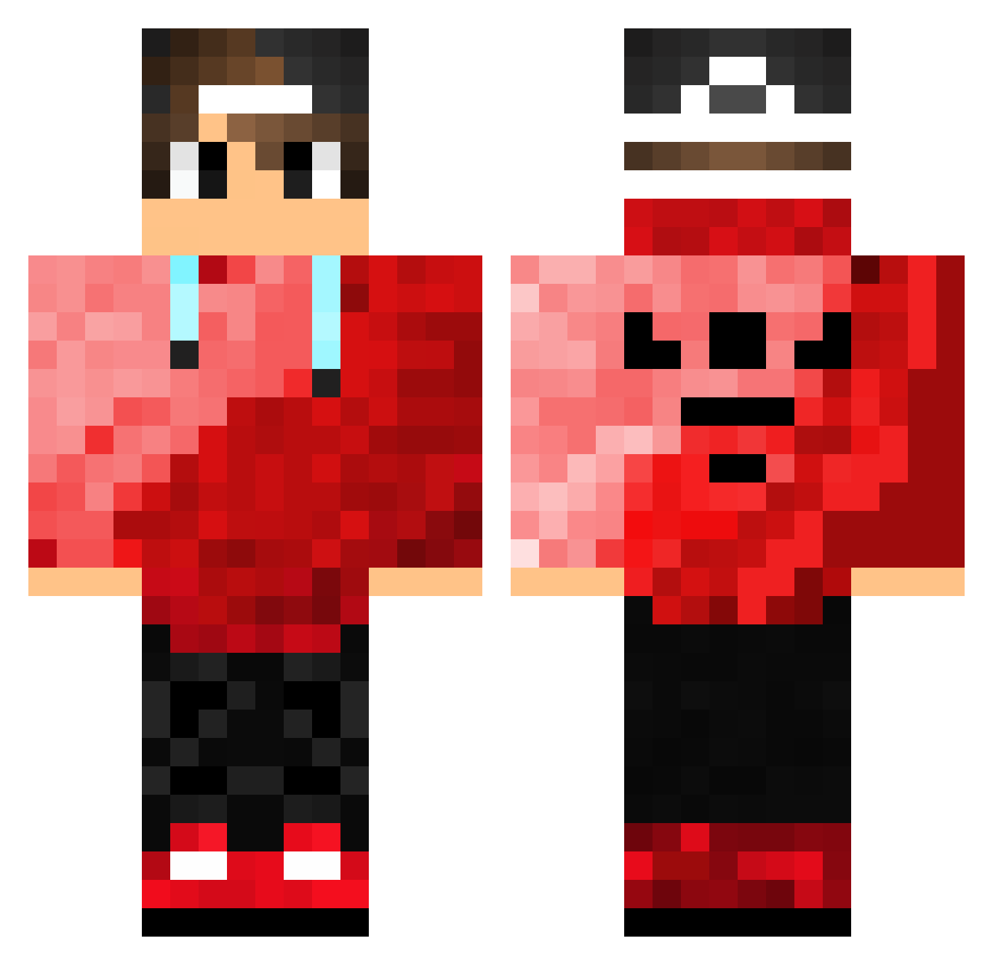 Sv9en Minecraft skin, front and back view