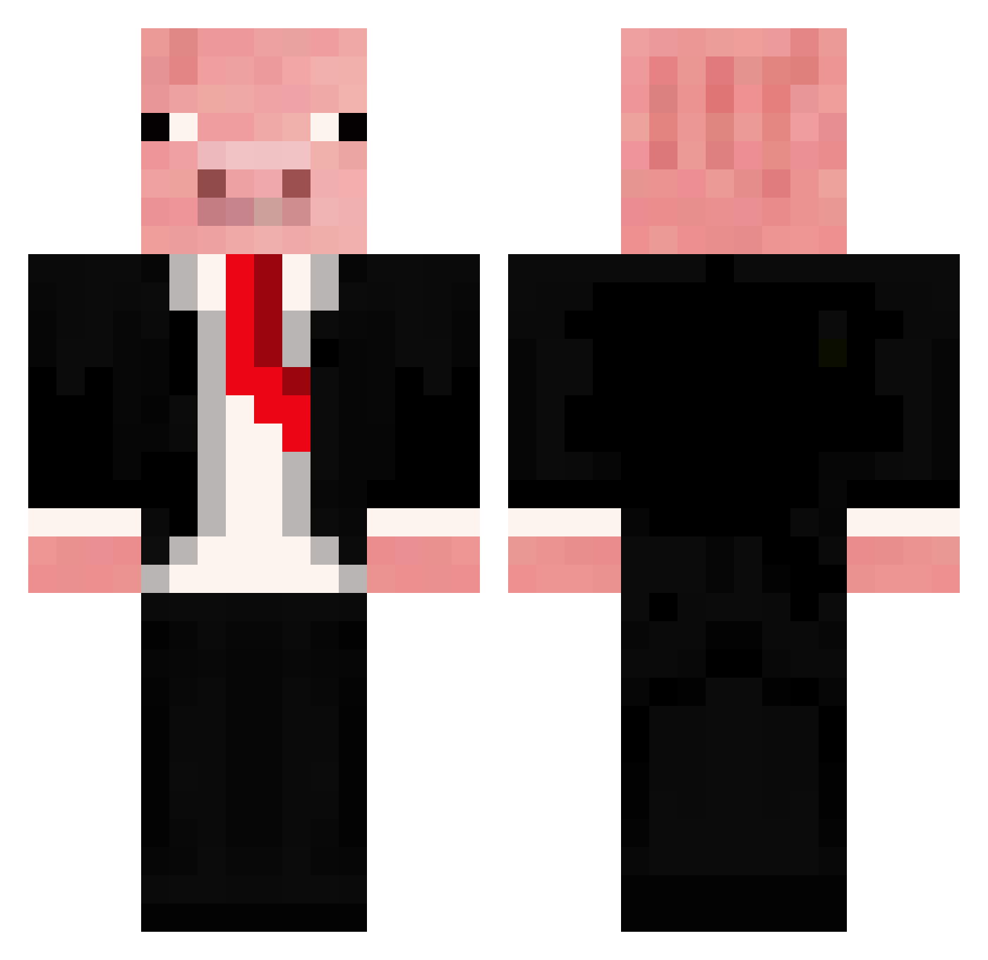 Vocityy Minecraft skin, front and back view