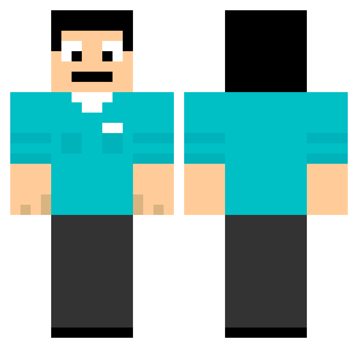 BOATING Minecraft skin, front and back view