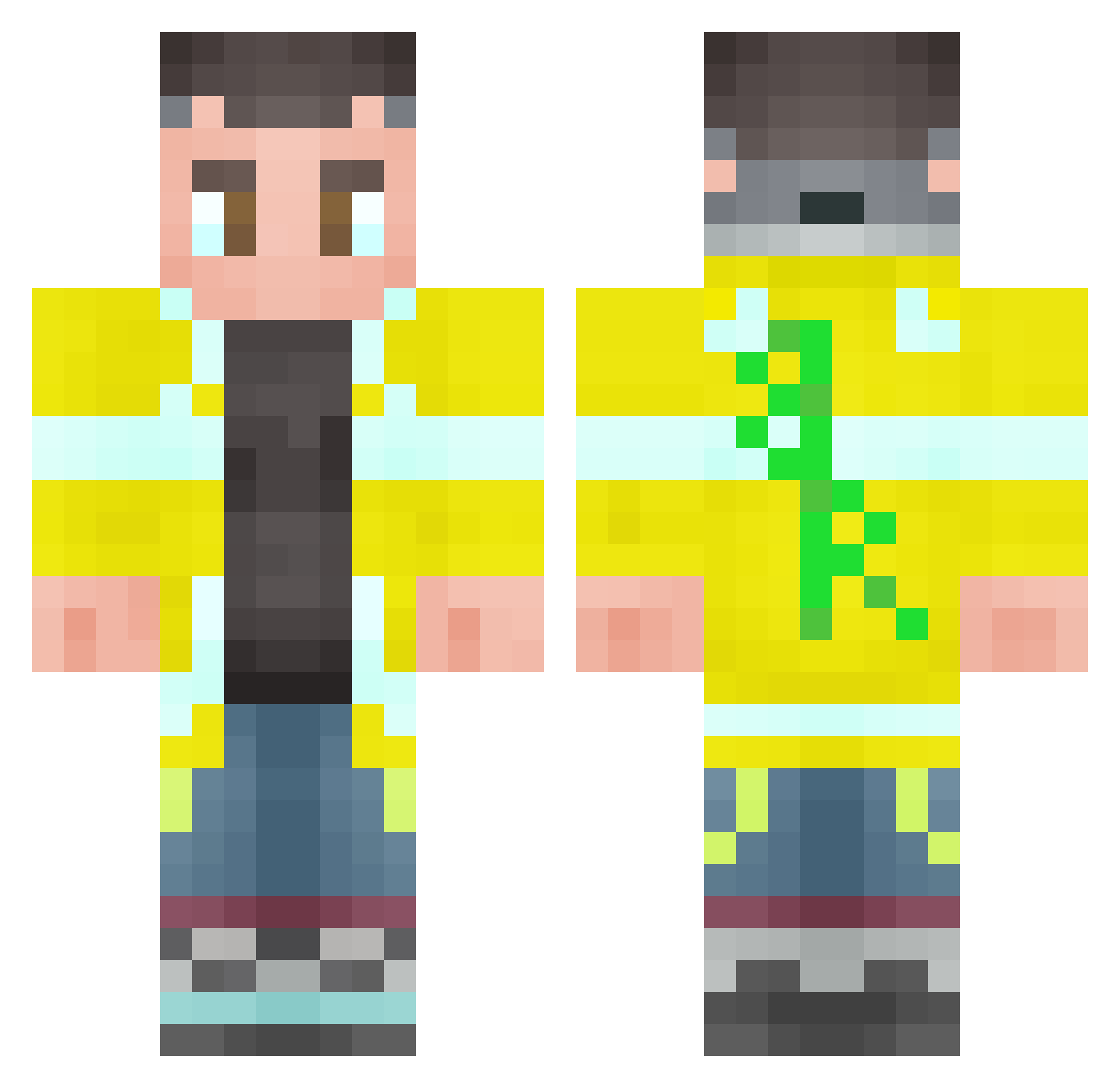 Ayrodim Minecraft skin, front and back view