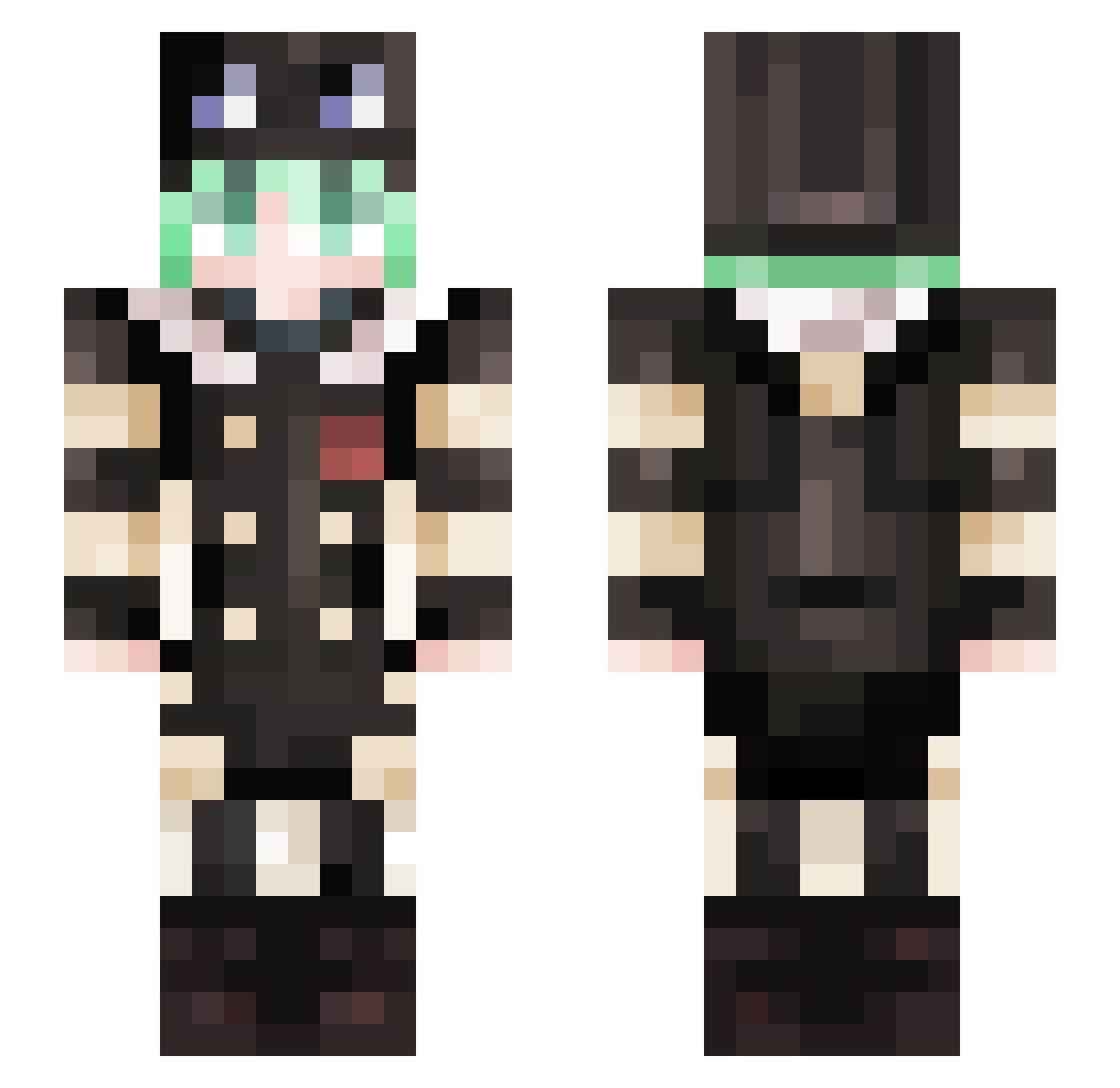 xArkyaa Minecraft skin, front and back view