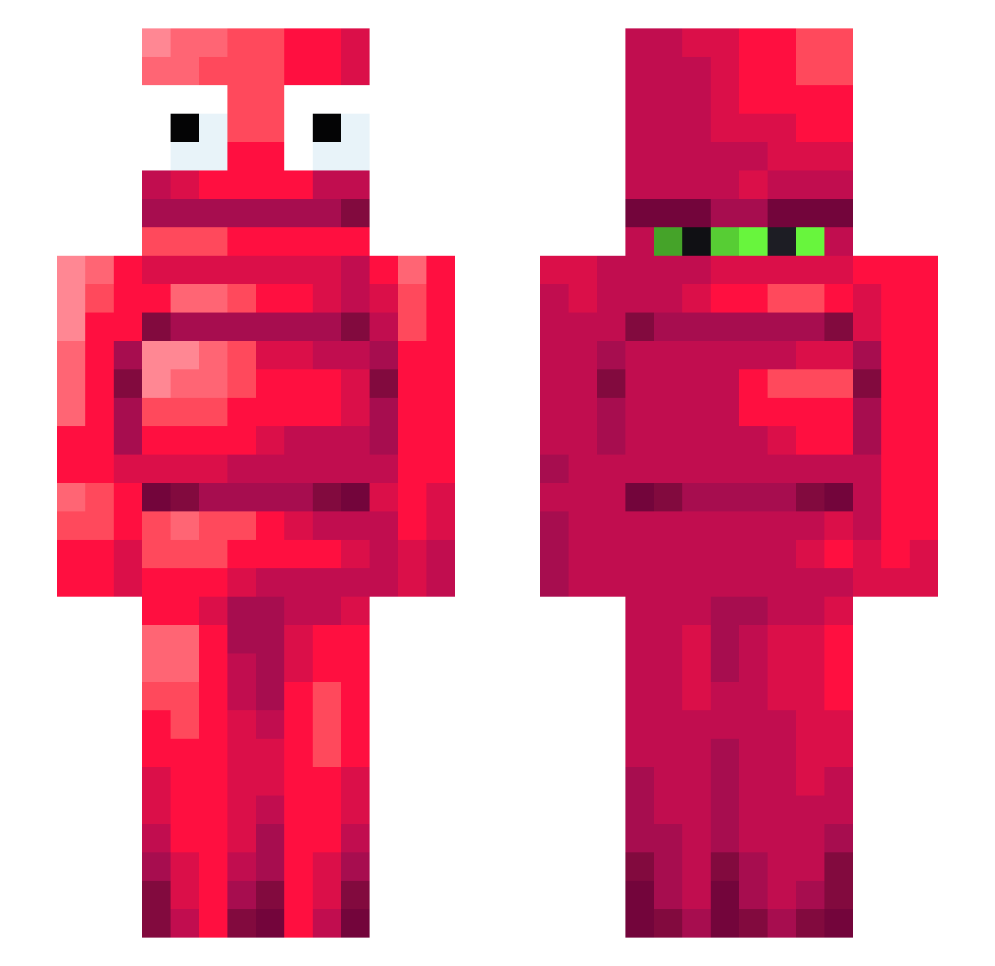 25k_Inferno Minecraft skin, front and back view