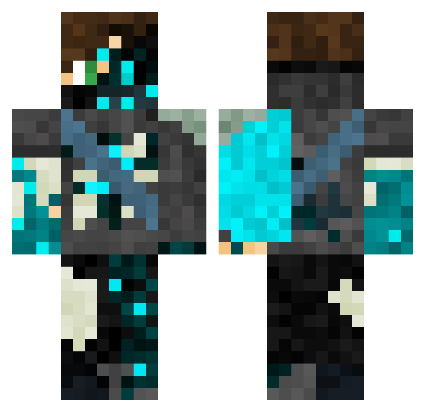 Eli_Gamer08 Minecraft skin, front and back view