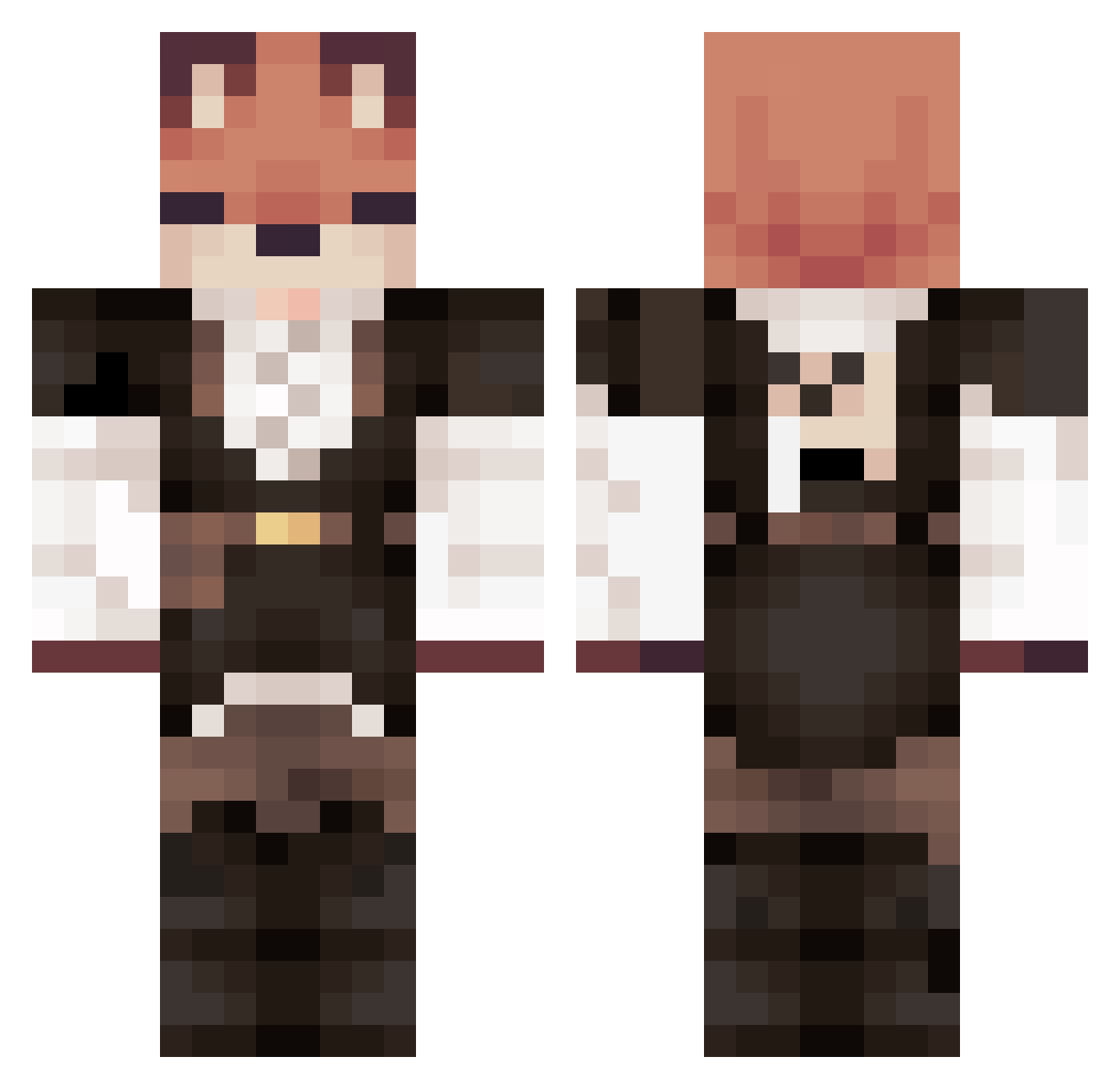 TokioIceCream Minecraft skin, front and back view