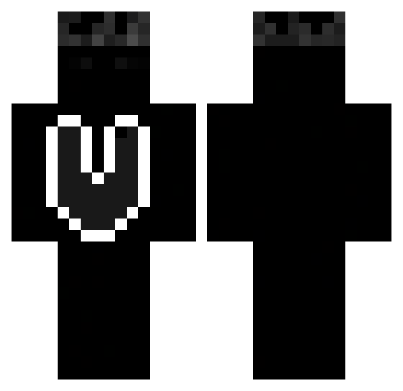 VOID_CRAFT_V01D Minecraft skin, front and back view