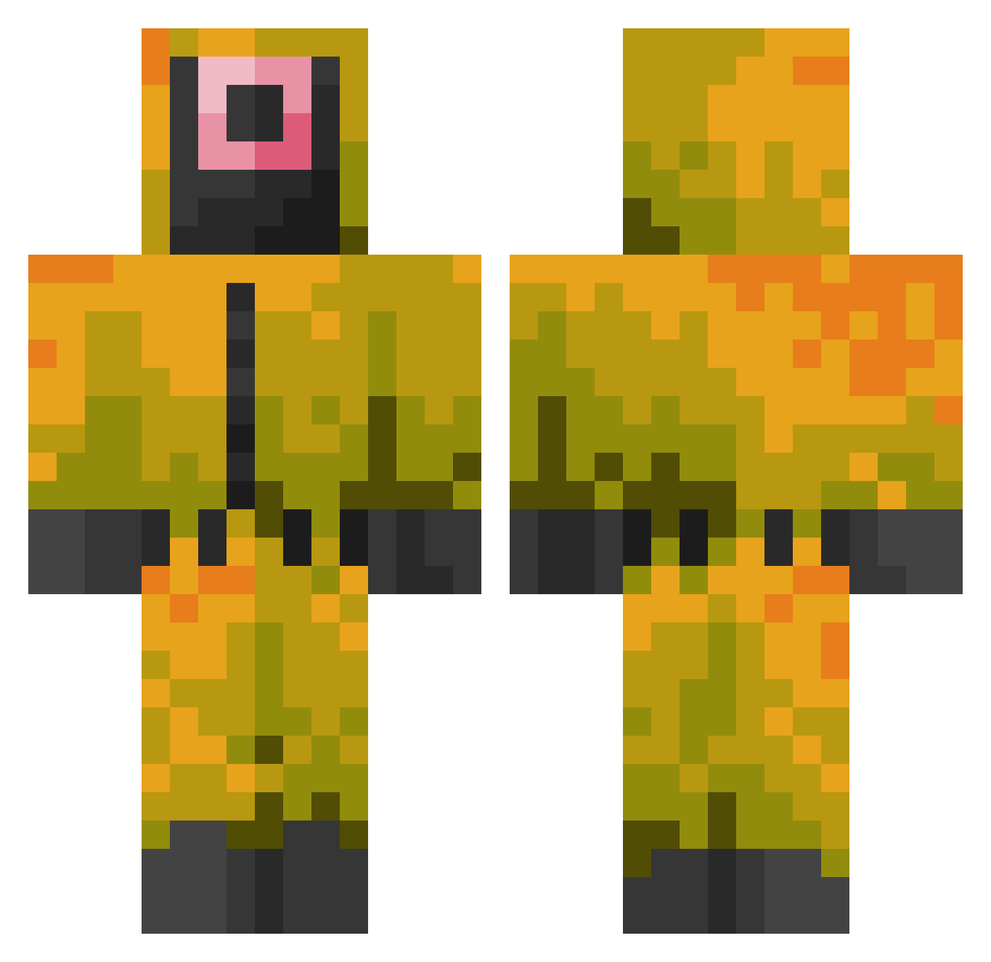 xPredator3628 Minecraft skin, front and back view