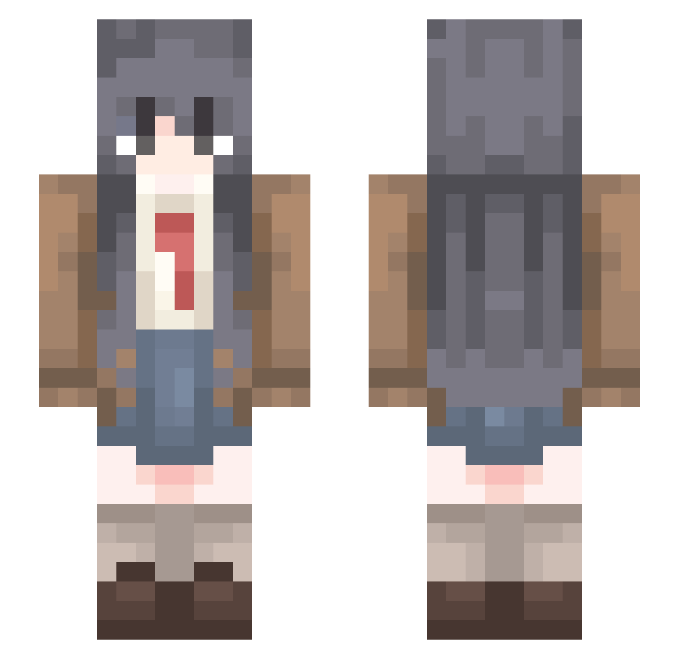 aangelo Minecraft skin, front and back view