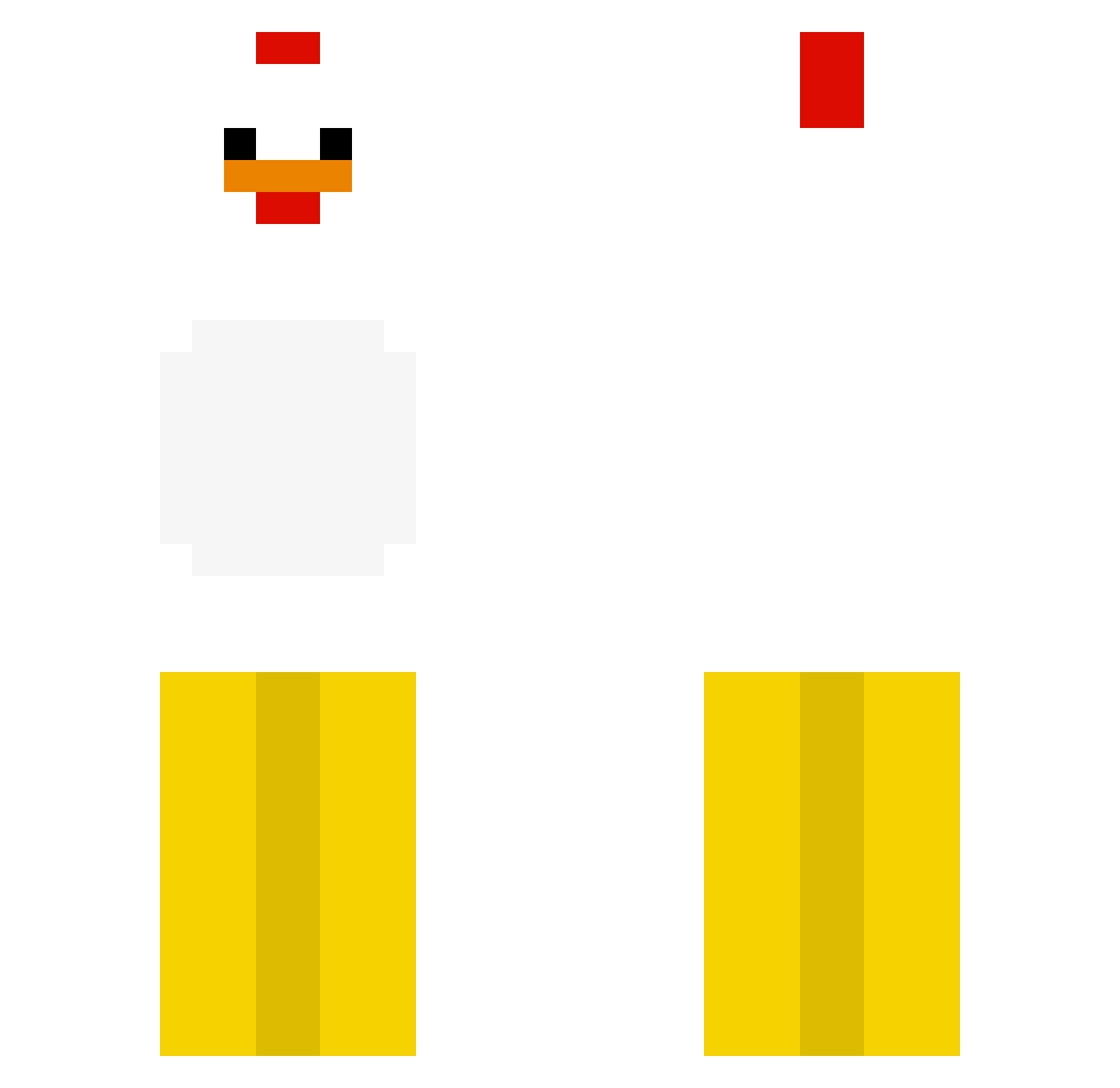 TWL_Chicken Minecraft skin, front and back view